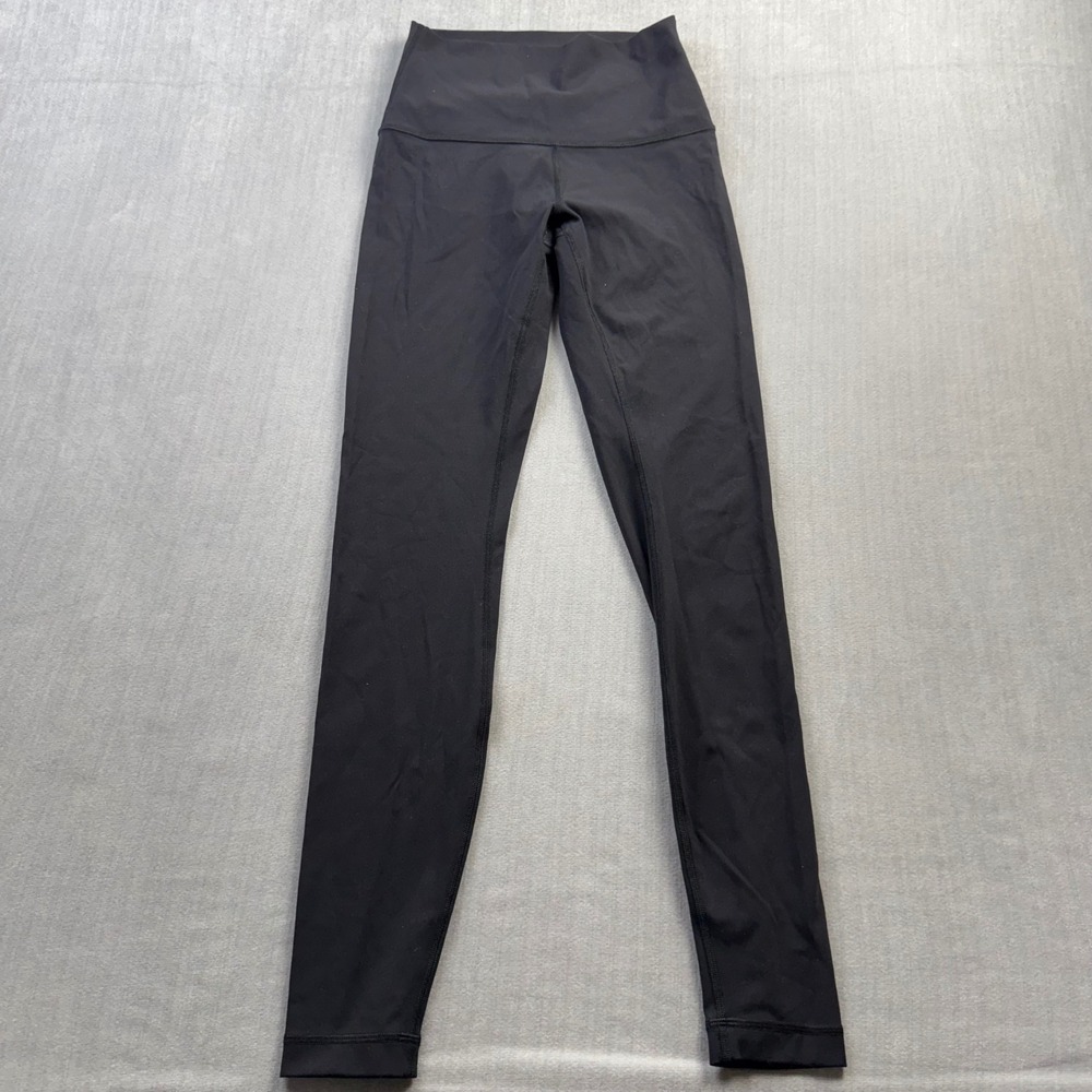 Lululemon Black High Waisted Full Length Yoga Leggings Womens Size 2 25 Inch